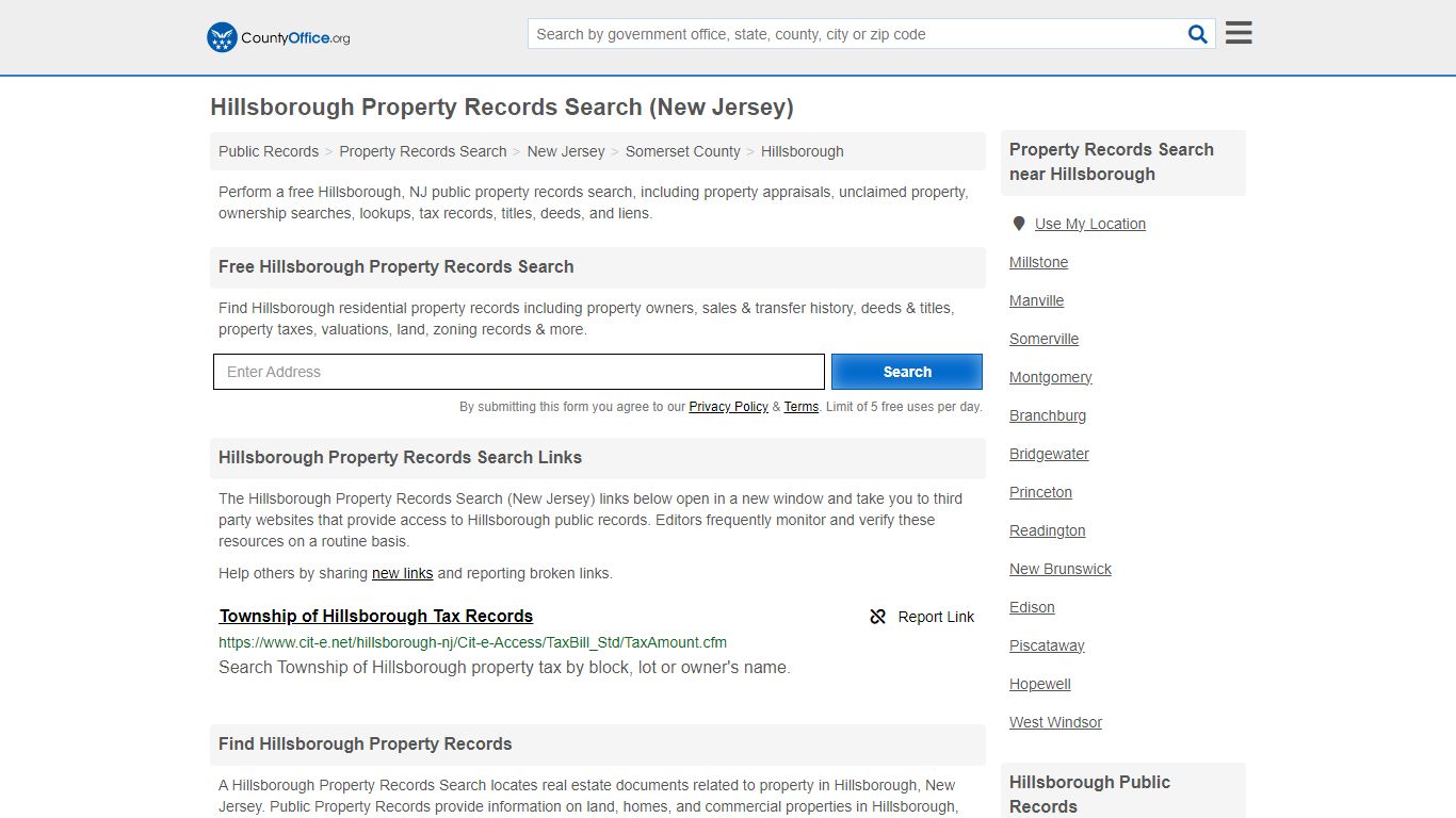 Hillsborough Property Records Search (New Jersey) - County Office